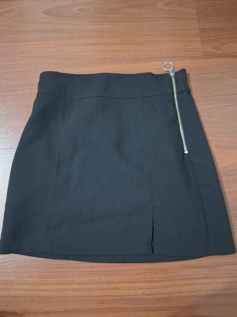 Bershka Black Mini Skirt with Ring Zip